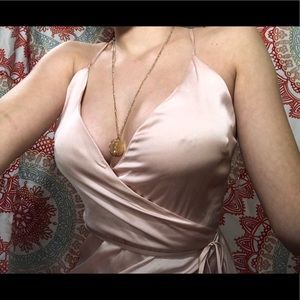 Pink Silk Asymmetrical Dress